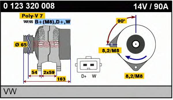 0123320008 Bosch alternador