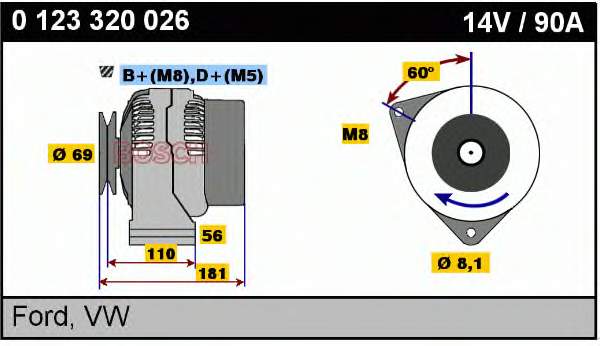 0123320026 Bosch alternador