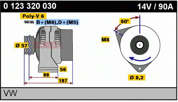 0123320030 Bosch alternador