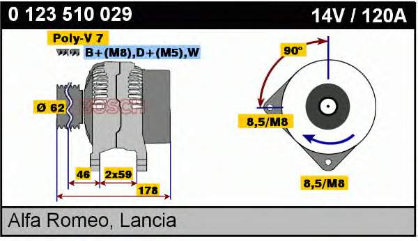 0123510029 Bosch alternador