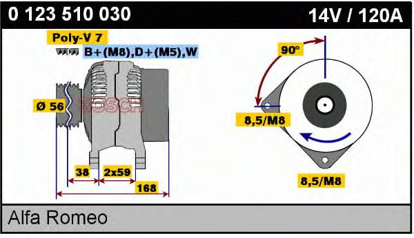 0123510030 Bosch alternador