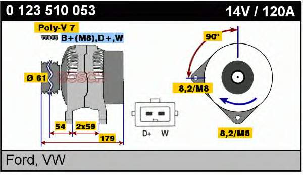 0123510053 Bosch alternador