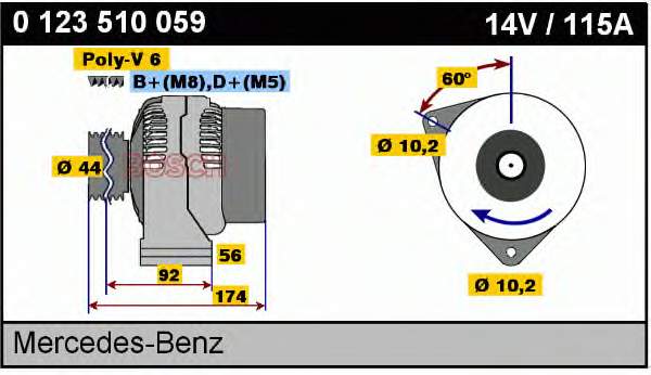 0123510059 Bosch alternador