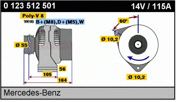 0123512501 Bosch alternador