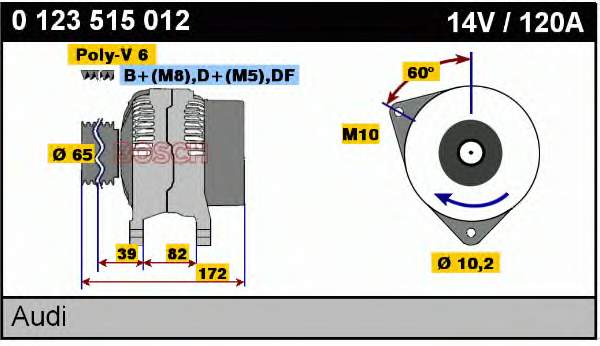 0123515012 Bosch alternador