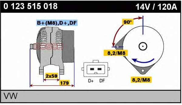 0123515018 Bosch alternador