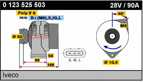 0123525503 Bosch alternador