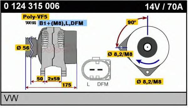 0124315006 Bosch alternador