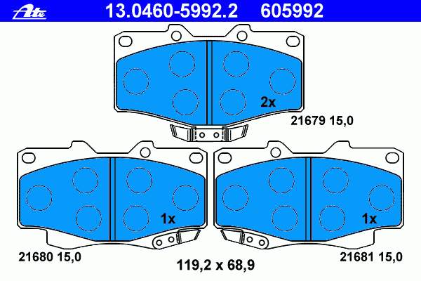 13046059922 ATE pastillas de freno delanteras
