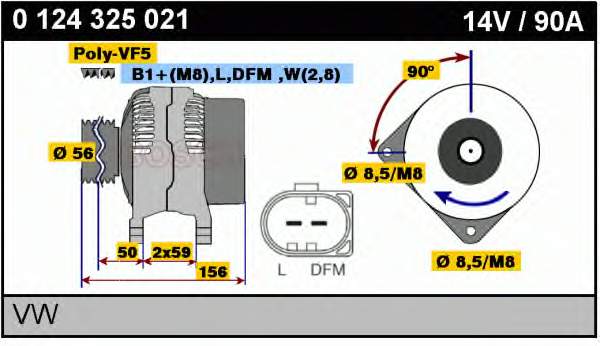 0124325021 Bosch alternador