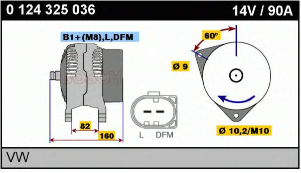 0124325036 Bosch alternador