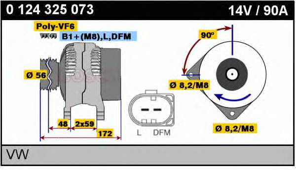 0124325073 Bosch alternador