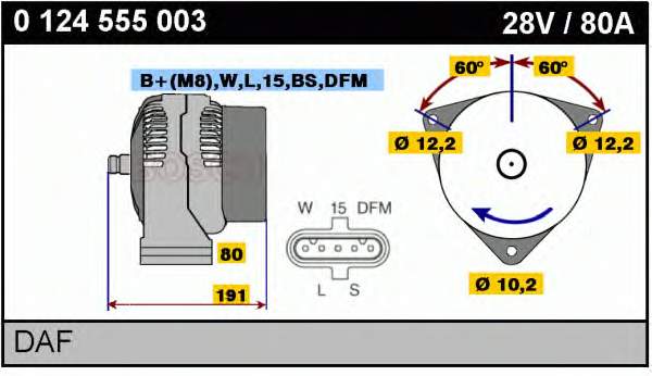 0124555003 Bosch alternador