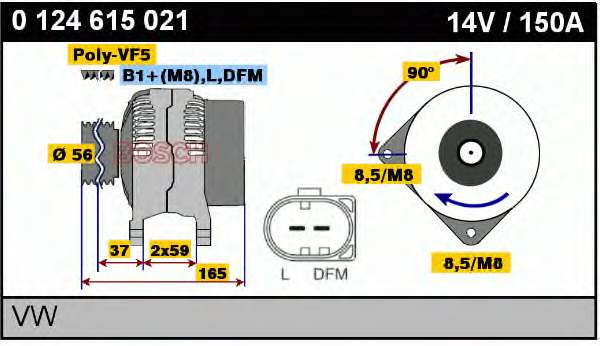 0124615021 Bosch alternador