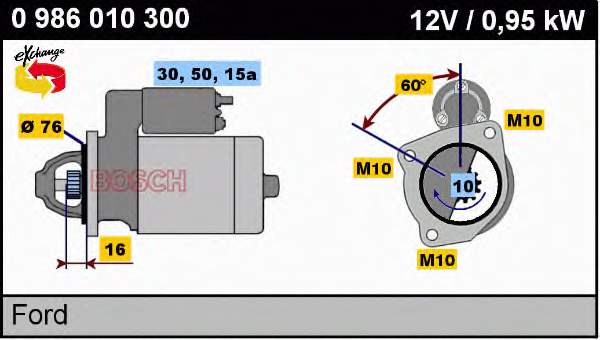 0986010300 Bosch motor de arranque