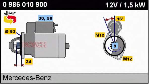 0986010900 Bosch motor de arranque