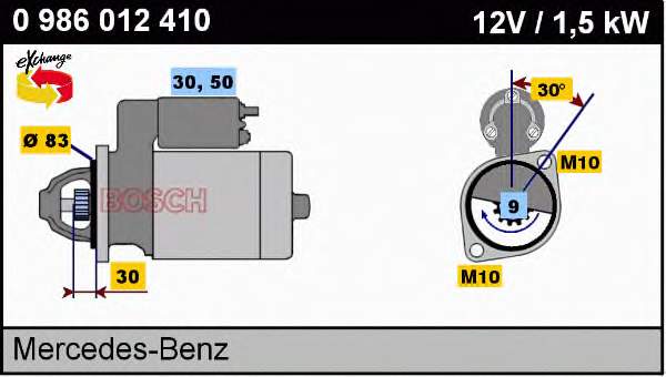 0986012410 Bosch motor de arranque