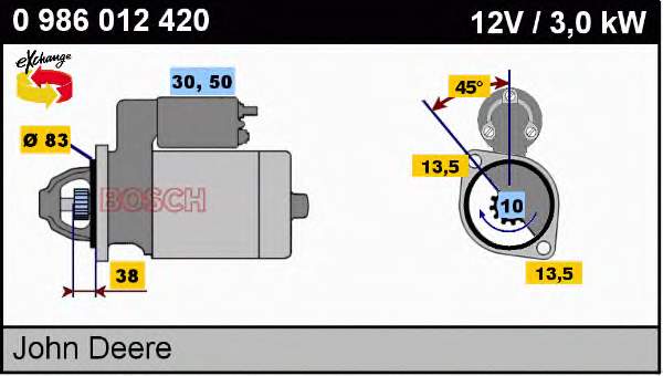 0986012420 Bosch motor de arranque