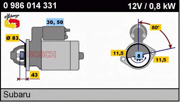 Motor de arranque 0986014331 Bosch