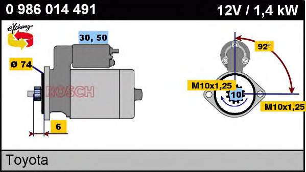 0986014491 Bosch motor de arranque