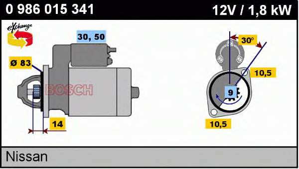 0986015341 Bosch motor de arranque