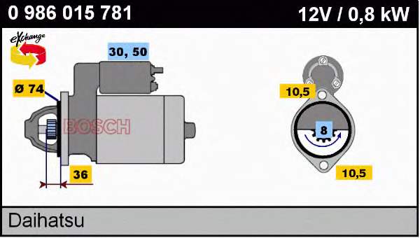 0986015781 Bosch motor de arranque