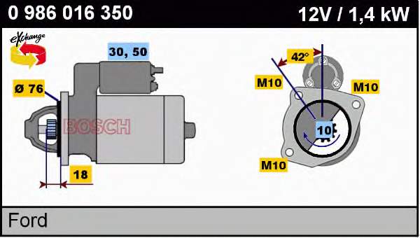 0986016350 Bosch motor de arranque