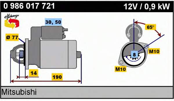 0986017721 Bosch motor de arranque