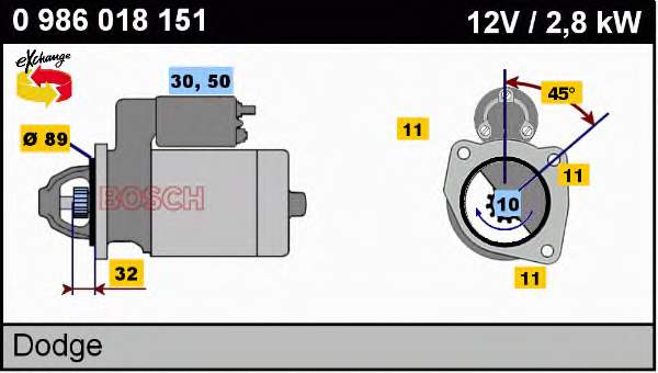 0986018151 Bosch motor de arranque