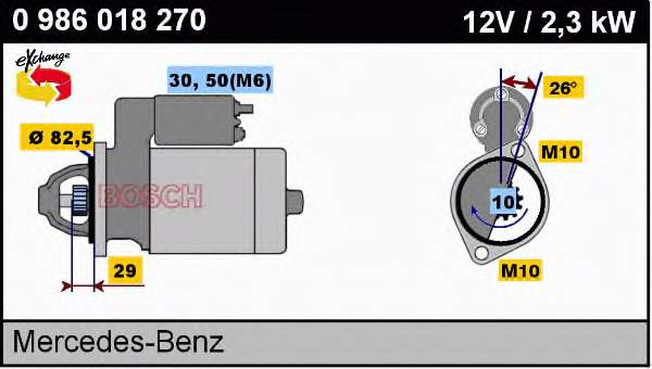 0986018270 Bosch motor de arranque