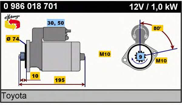 0 986 018 701 Bosch motor de arranque