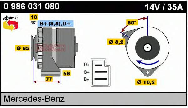 0041544602 Mercedes alternador