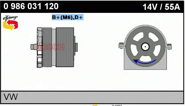 0986031120 Bosch alternador