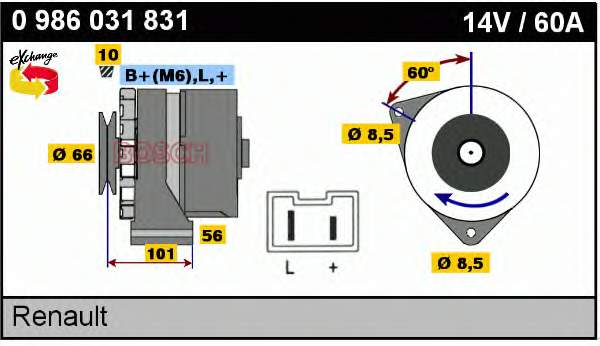 0986031831 Bosch alternador