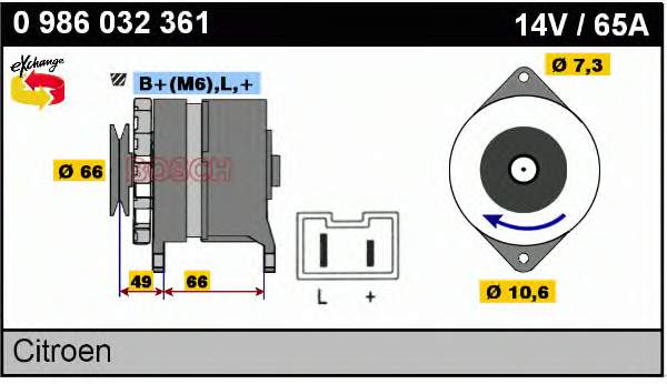 0986032361 Bosch alternador