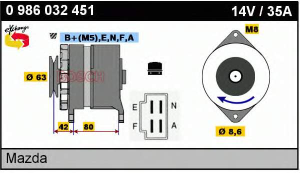 0986032451 Bosch alternador