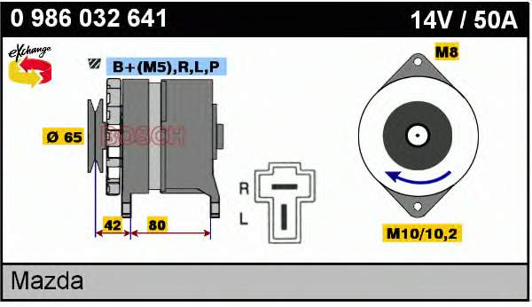 Alternador 0986032641 Bosch