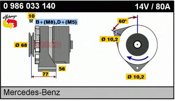 0986033140 Bosch alternador