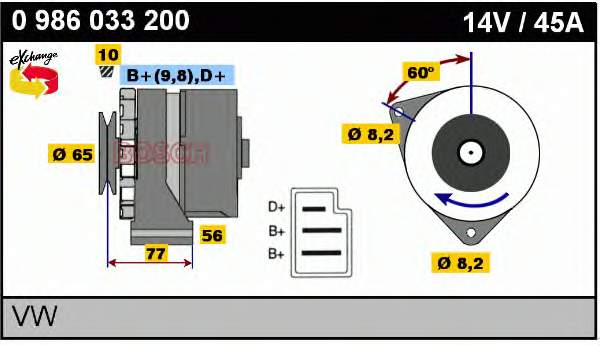 0986033200 Bosch alternador