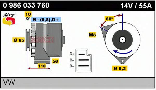 0986033760 Bosch alternador