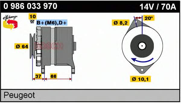 0986033970 Bosch alternador