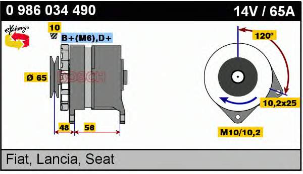 0986034490 Bosch alternador