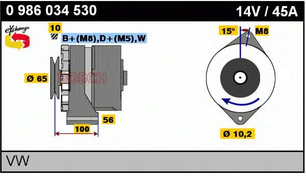 0986034530 Bosch alternador