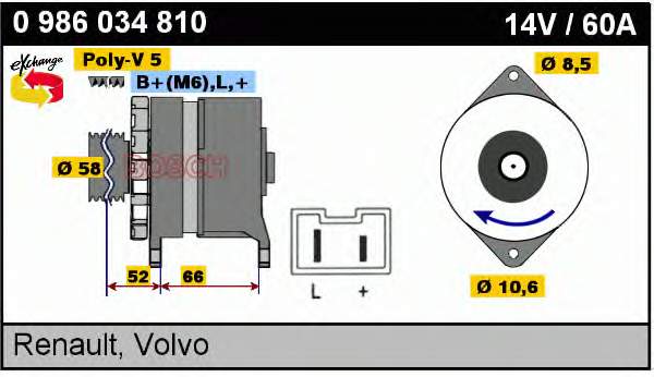 0986034810 Bosch alternador