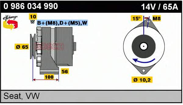 0986034990 Bosch alternador