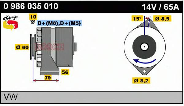 0986035010 Bosch alternador