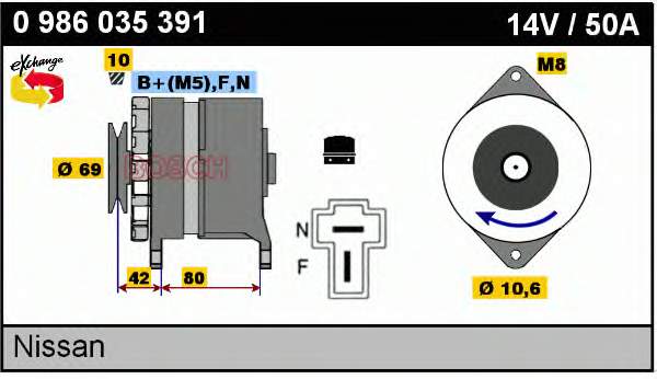 0986035391 Bosch alternador