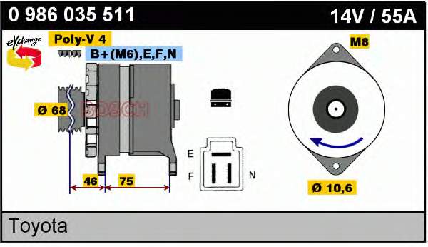 0986035511 Bosch alternador