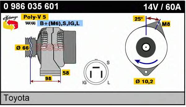 0986035601 Bosch alternador