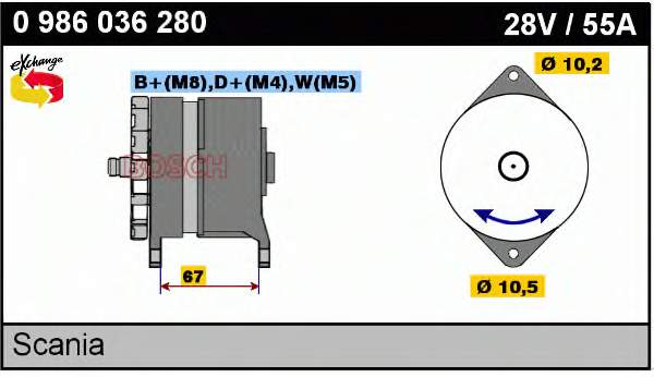 0986036280 Bosch alternador